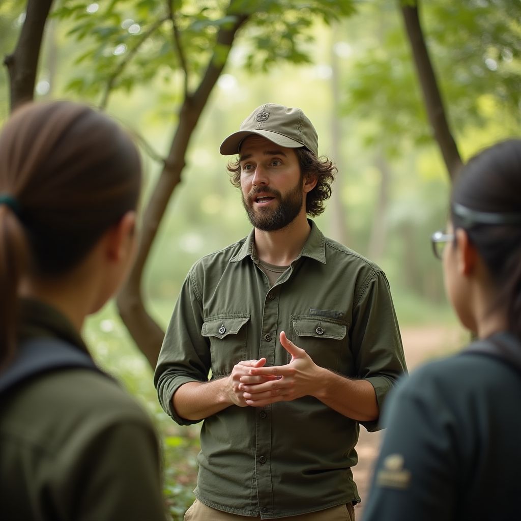 A person giving a presentation in front of an audience with slides about koalas.